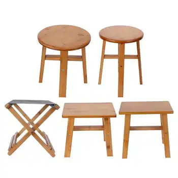 Универсален преносим детски малък бамбук ниско столче, детски мебели, пейка, началната дневна, баня, душ, сгъваем стол