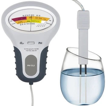 2 в 1 за Измерване на PH на Хлор, Устройство За Тестване на Качеството на Водата, Тестер за Хлор PC-102 PH Тестер За Измерване на РН В Басейна И Аквариум
