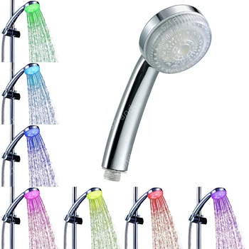 7 Цвята бавно выцветающий led мига душ за баня, без цветни кутии
