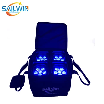 Новата Пътна чанта SKB за Wifi APP 4X18 W RGBWA + UV 6В1 Батерия Smart LED Par Light DJ Stage LED UPLIGHT Телефонна Управление За Сватба