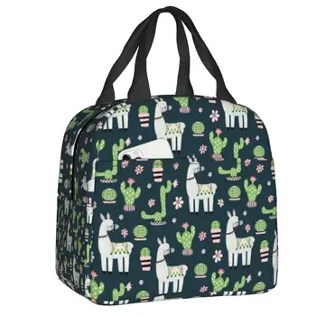С хубав модел лама, термоизолированные чанти за обяд, дамски Ръчни чанти за обяд с животни за деца, училище кутия за съхранение на хранителни продукти