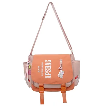Дамски холщовая чанта-месинджър Ins, модни обикновена чанта през рамо с цип, дамски чанти-тоут, скъпа ежедневна чанта за момичета