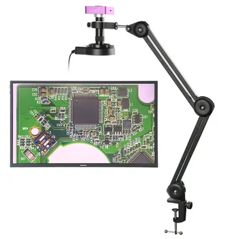 51-мегапикселова камера микроскоп 1080P 130X Обектив със статив, HDMI, USB електронен промишлен дигитален микроскоп за ремонт на телефон запояване