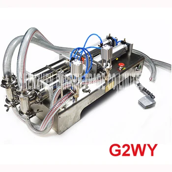 G2WY Двойна полуавтоматична машина за бутилиране на шампоан, машина за бутилиране на течна паста, пневматично, автоматично попълване на
