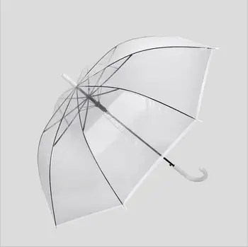 Автоматично Прозрачен чадър на едро с фабрика може да отпечатва лого, рекламен чадър за подаръци на учениците и на децата, прозрачен чадър