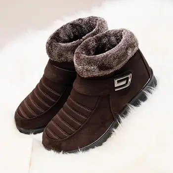 2021 Дамски зимни обувки, зимни обувки, плюшени леки дамски ботуши с цип, памучни плоски нескользящие обувки, дамски обувки