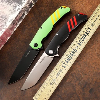 Сверхпрочный D2 Blade Открит Многофункционален Сгъваем Нож G10 С два цвята Дръжка С титанов щанга с Покритие За Къмпинг, Лов, за Самозащита EDC