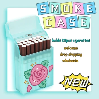 Калъф за пушачи с изображение на рози за момичета кутия Сладки потребителски мундщука Пластмасова кутия за цигари от Висококачествен тютюн калъф Директен доставка