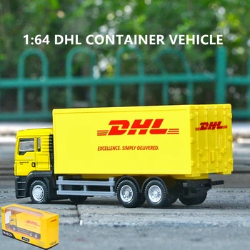 1:36 Модел камион DHL, имитирующая играчка кола, откатная мини копие на автомобила от сплав, авторизованная събиране на гласове играчки