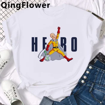 Тениска унисекс с аниме One Punch, памучен страхотна тениска с кръгло деколте, тениски Hero is Coming, дрехи с къс ръкав за парти