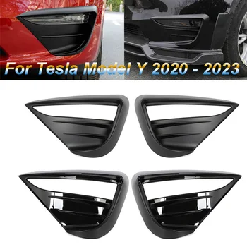 Матиран Черен За Tesla Model Y 2020 -2023 2022 Автомобили Противотуманная светлината на Прожекторите, Покритие на Острието Спойлер, Защитно покритие, Вътъка-Зъб, Вятърна Нож, Стикер от ABS