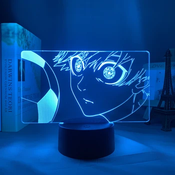 Аниме led нощна светлина със син ключ Йоичи Исаги за декор на стаята, лека нощ, подарък за рожден ден, нощно манга, 3D лампа, син заключване