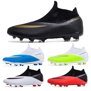 По-големи размери 49 48, професионални футболни обувки, ботильоны с къси бодли, детски футболни спортни обувки от изкуствена кожа, уличен футбол