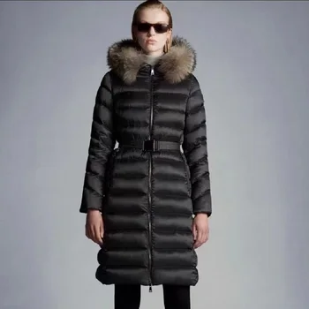 2022 дамско зимно палто, сатен, топъл женски пуховик y2k, дрехи, нов висококачествен и дълъг пуховик с яка от естествена коса, ядрото-сутиен