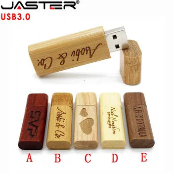 JASTER USB 3.0 Високоскоростен Дървени Бамбукови Флаш Памет Pen Driver Дървена Карта 4 GB 8 GB 16 GB 32 GB 64 GB Creativo 1 бр. Безплатно Лого