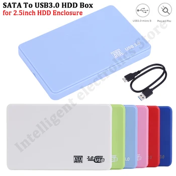 2,5-Инчов Корпус твърд диск SATA-USB3.0 за мобилни твърди дискове, Безплатни Инструменти за SSD диск, Външен диск, Кутия за твърд диск с 40-сантиметровым USB-кабел ABS