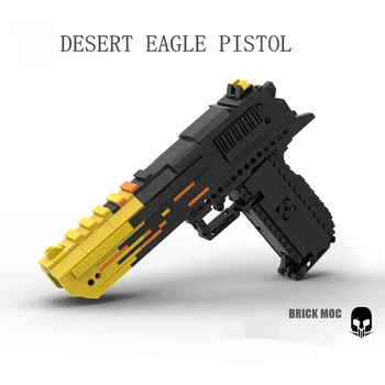 Однозарядный пистолет Desert Eagle Строителни блокове могат да стрелям с пистолет MOC Модел САМ Набор от тухли Играчки за децата, за Коледни подаръци за деца