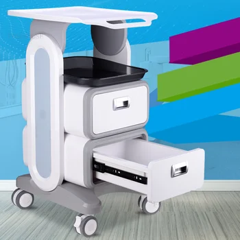 Висококачествени Мобилни колички Количка за болничните медицински, стоматологични инструменти, с две или с едно чекмедже Количка за стоматологични пластмасови инструменти за съхранение