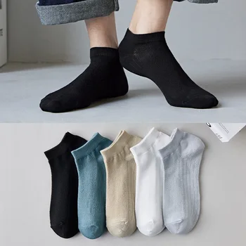 Пролетно-летните модни мъжки памучни къси чорапи с ниска засаждане на едро