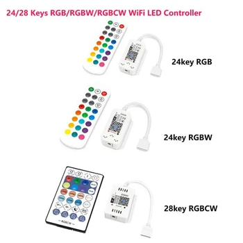 5 В 12 В 24 В Led Лента WIFI RGB RGBW RGB + CCT Контролер Android, IOS ПРИЛОЖЕНИЕ Magic Начало IR Музикален Таймер За Управление на RGB RGBW Led лента