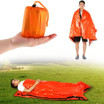 Авариен спален чувал на открито, лесно Преносимо термоодеяло за оцеляване с една торба на съвсем малък за къмпинг, пътуване, туризъм