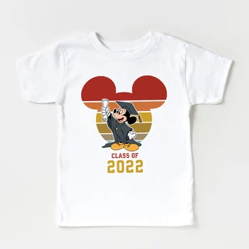 Детска тениска Disney с принтом на Главата на Мики Маус, в минималистичном стил, Ежедневни Градинска Тениска с надпис 
