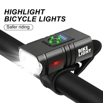 Велосипеден предния фенер 1000LM НОВ led велосипеден фенер USB Акумулаторна планински фенерче Дисплей Кормило Обзавеждане