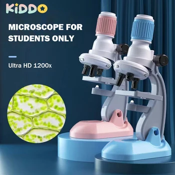 Детски ръчно набиране микроскопи, Ръчни микроскопи за биологична лаборатория, Биологични забавни играчки за бебето 200X/600X/1200X