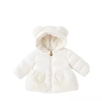 Памучен облекло със собствени уши за новородени момчета и момичета, палта, утепленная яке, палто за малки деца, детски зимни дрехи