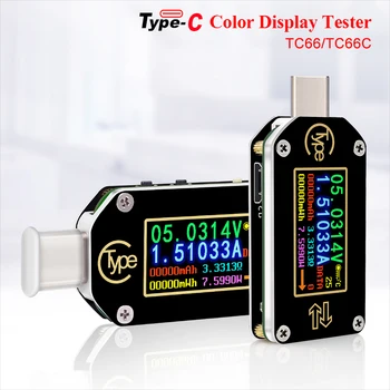 RD TC66/TC66C Type-C PD trigger, USB Волтметър амперметър напрежение 2-лентов измервателният ток мултицет PD зарядно устройство батерия USB Тестер