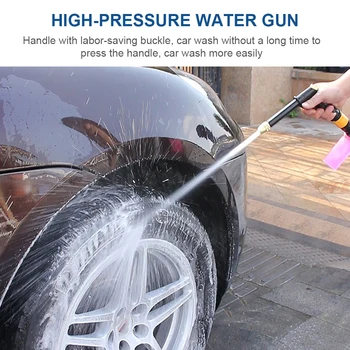 Пистолет за почистване на автомобили с високо налягане с кран на тръбата, въртящи се на 360 градуса пистолет за почистване на автомобили с вход за поливане в домашни условия