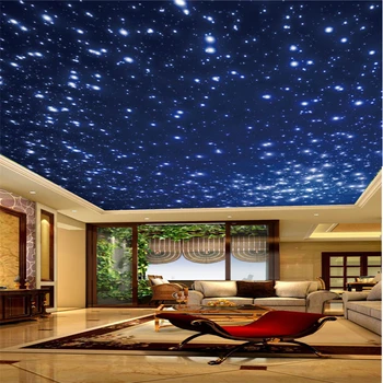 beibehang Потребителски ролки тапети мода висока разделителна способност, по-голямата картина на звездното небе стенопис звезди дневна спалня таван тапети