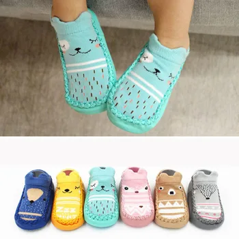 2023 Чорапи за новородени с гумена подметка, обувките, предназначени за малки момичета и момчета, пролетно-есенни детски чорапи на пода, нескользящие Чорапи подметка