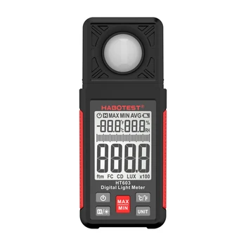 Измерване на влажността и температурата с LCD дисплей HABOTEST HT603 Цифров Люксметр М осветеност 200 000 Апартамента Цифров Измерител на светлина