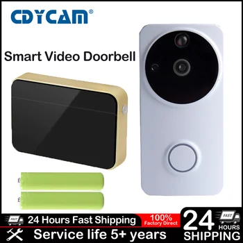 Cdycam WI-FI Звънец Водоустойчив 720P IP видео домофон PIR Аларма Безжична Инфрачервена Камера за Сигурност С Батерии и Приемник