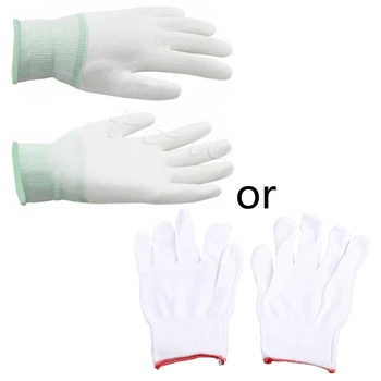 Антистатичен ръкавици от нейлонового влакна, ESD, електронни работни ръкавици с покритие за пръстите на Пу