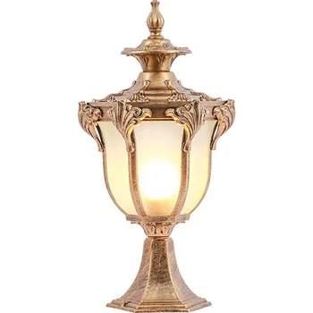 OUTELA Outdoor Brown Classical Column Light Ретро Водоустойчива Лампа, Стълб Стълб IP65 за Домашна Градина