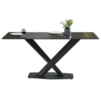 Правоъгълна маса за хранене Италиански маси и столове в минималистичном стил за дома, мрамор маса за хранене