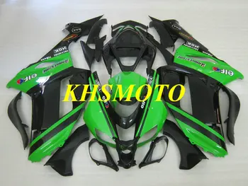 Комплект мотоциклетни Обтекателей за KAWASAKI Ninja ZX6R 07 08 ZX 6R 636 2007 2008 ZX-6R ABS за впръскване на Зелено-Черен Автомобил