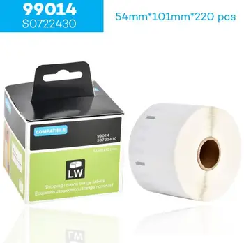 2x Термоэтикетка Dymo с баркод, самозалепващи хартиени стикер за етикети, която е съвместима с Label Writer LW450 99014 101x54 мм