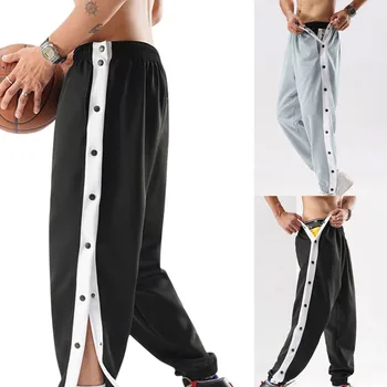 Спортни ежедневни панталони за бягане, мъжки баскетболни и футболни спортни панталони с широко деколте и копчета, свободни мъжки панталони с копчета