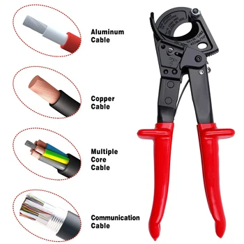 Трещоточный нож за кабел Трещоточные ножица за кабел Тежкотоварни за електротехници, режещи алюминиево-мек меден проводник с дължина до 240 mm2