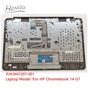 M47207-001 Черен Оригинален Нов за HP Chromebook 14 G7 US Акцент за ръце главни букви C Капак във формата на миди