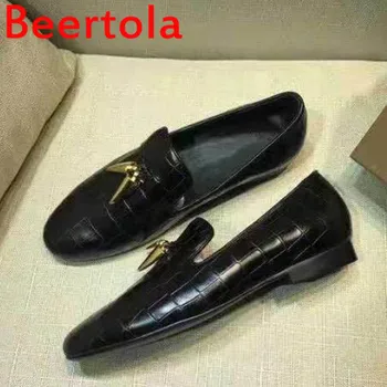 2022 Модни Кожени Лоферы с каменен модел; Ежедневни Мокасини Черен Цвят; Oxfords; Мъжки Обувки за Шофиране на равна Подметка; Мъжки Вечерни Обувки Размер Плюс 46