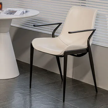 Столове за дневна и трапезария, Метални Луксозни Дизайнерски столове в скандинавски стил С облегалка, минималистичная мебели за кухня Para El Hogar