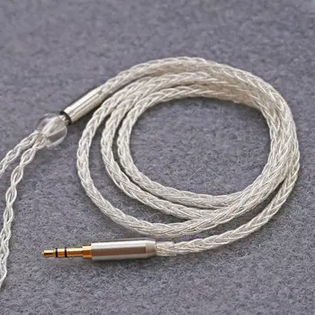3,5 мм Жак MMCX кабел 8-Нитный посеребренный кабел Hi-Fi Слушалки аудио кабел 120 см