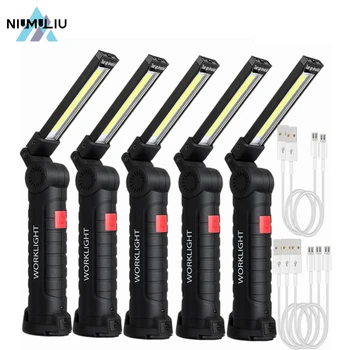 F3 Преносим COB Led Фенерче USB Акумулаторна батерия с Работно Лампа Магнитен Окачен Лампа Lanterna с Вградена Батерия За Къмпинг