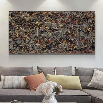 Картини върху платно на Джаксън Полък - Известната картина на абстрактното изкуство, плакати и отпечатъци върху платно, стенни пана за дома