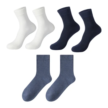 3 двойки бизнес едноцветни модни ежедневните еластични диша пролетно-есенни мъжки чорапи за всеки Ден, Разнообразни, подарък от един Размер, впитывающий пот