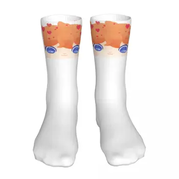 Сладък котка Фатуи Класически игри чорап Genshin Impact Чайлд Тарталья Мъжки Чорапи Дамски чорапи от полиестер Адаптивни тениска